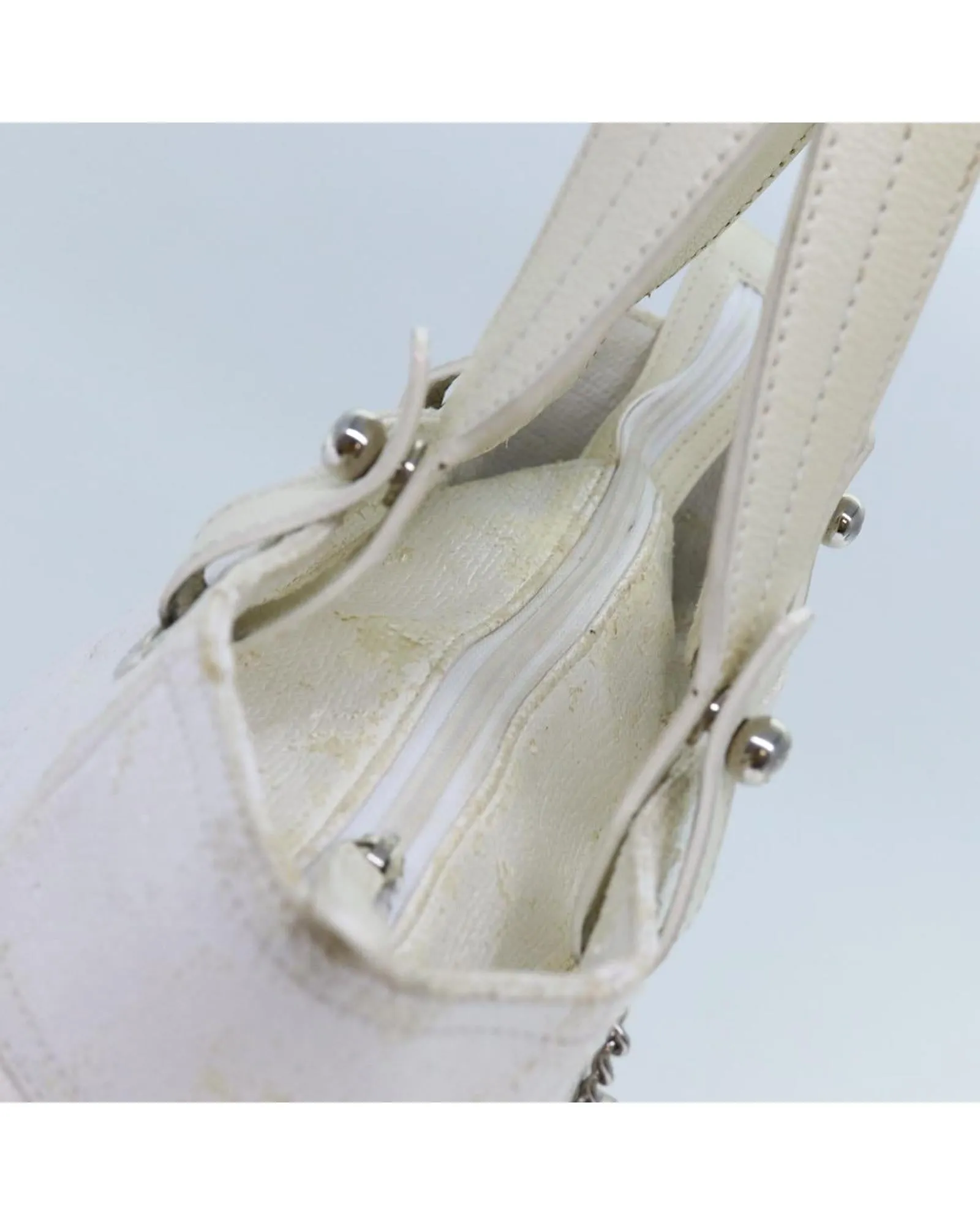 Coated Canvas White Tote Bag with CC Logo by CHANEL