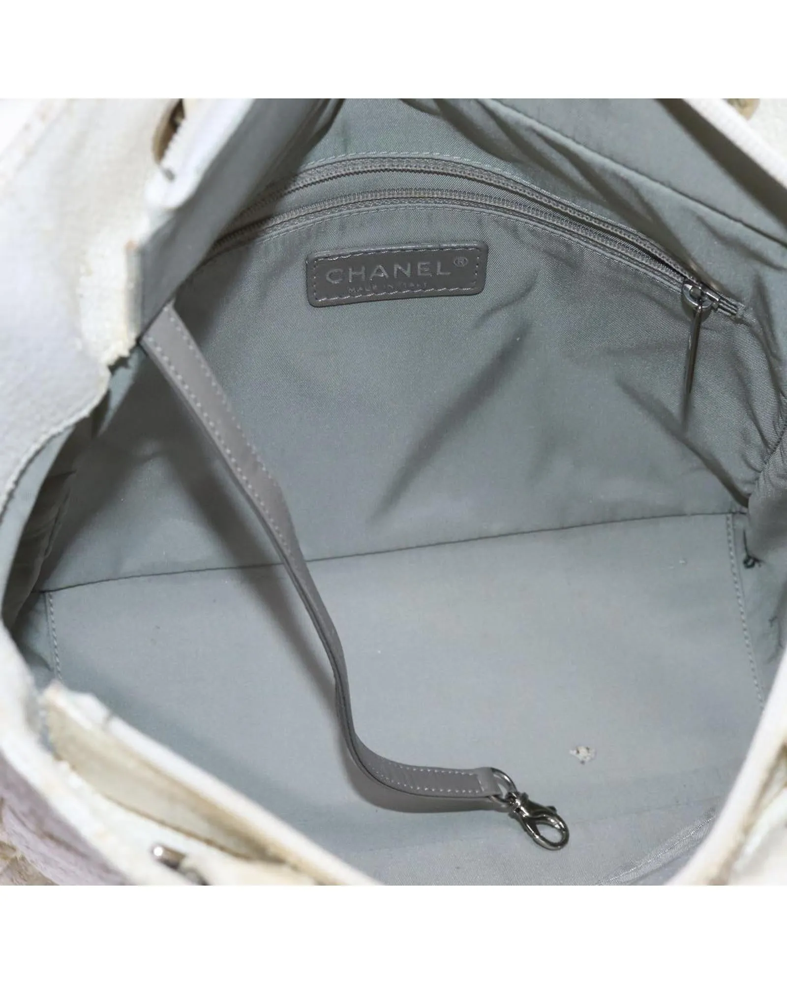 Coated Canvas White Tote Bag with CC Logo by CHANEL