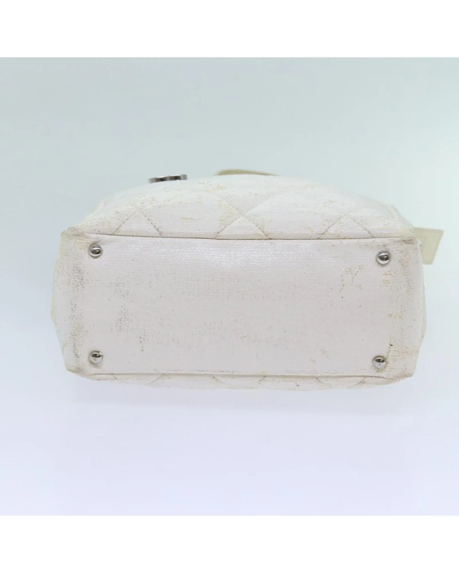 Coated Canvas White Tote Bag with CC Logo by CHANEL
