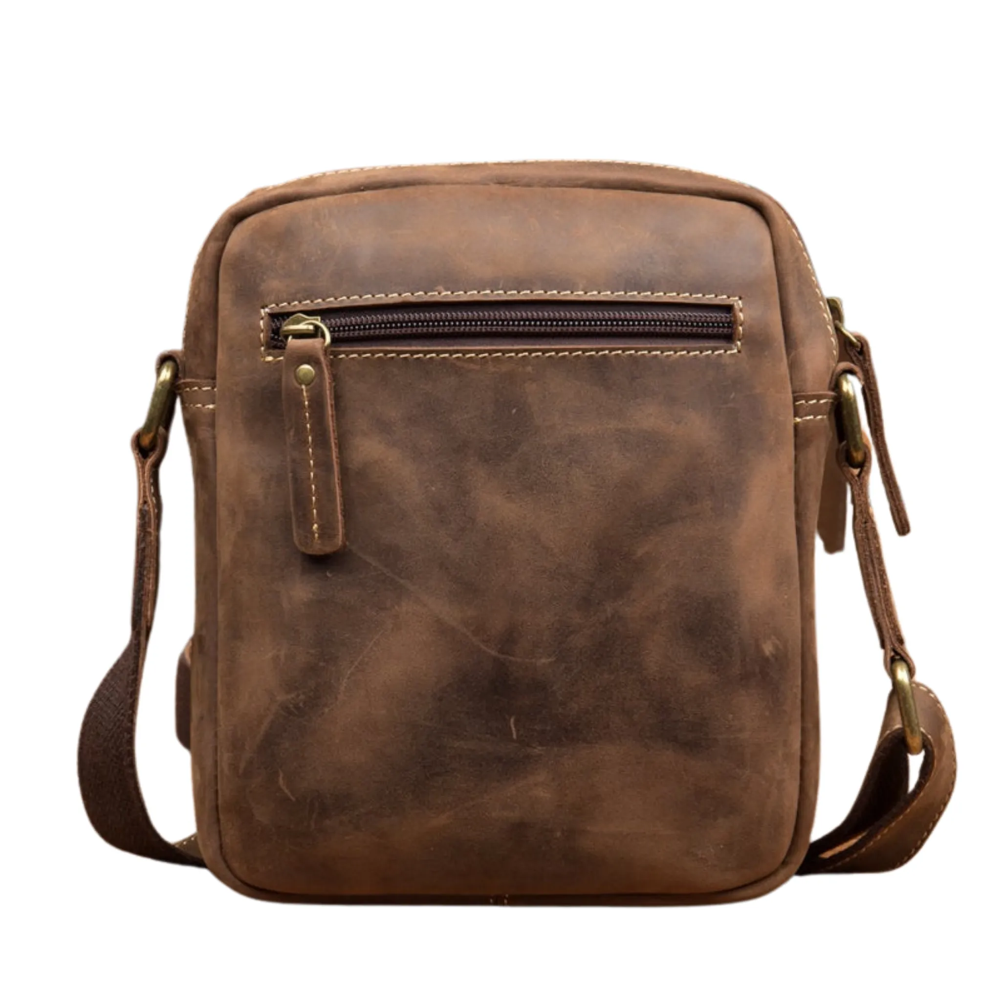 Crazy Horse Leather Retro Satchel / Messenger Bag