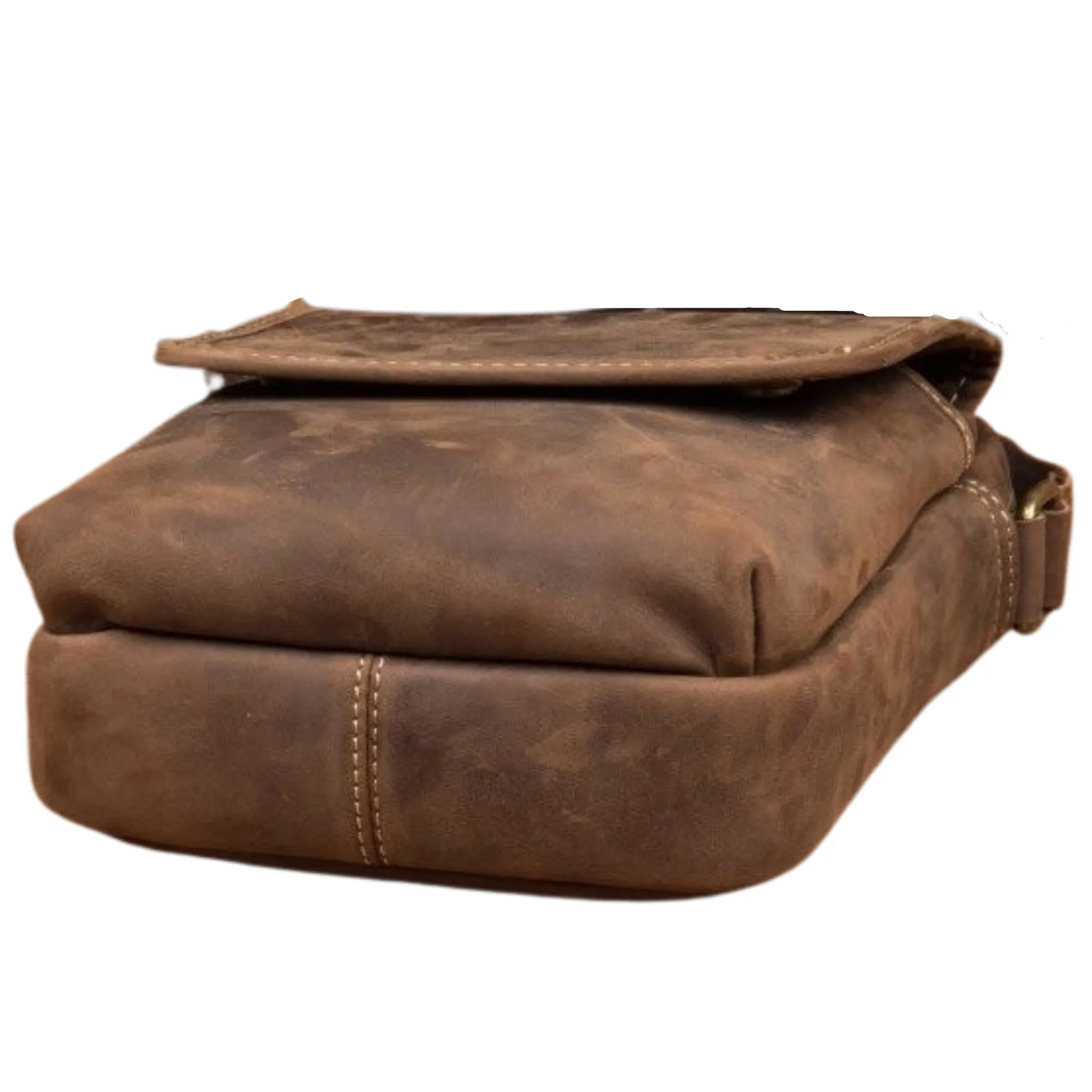 Crazy Horse Leather Retro Satchel / Messenger Bag