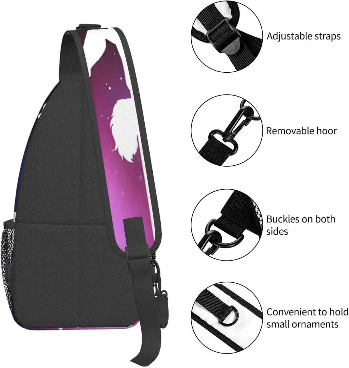 Crossbody Sling Bag for Men Women, Pole Dance Space Sling Backpack Shoulder Chest Bag, Anti Theft Travel Hiking Daypacks