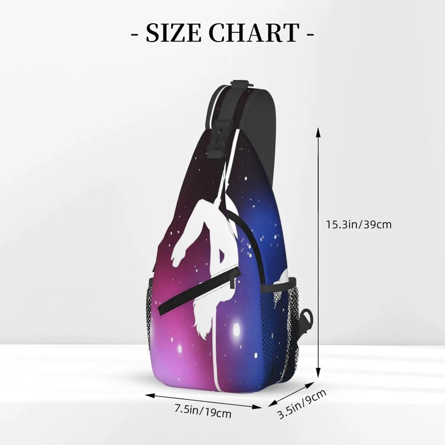Crossbody Sling Bag for Men Women, Pole Dance Space Sling Backpack Shoulder Chest Bag, Anti Theft Travel Hiking Daypacks
