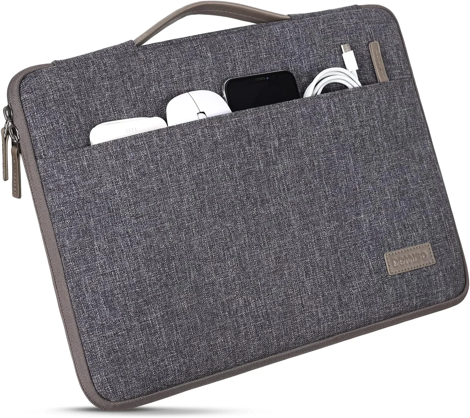 DOMISO 16 inch Laptop Sleeve Canvas Notebook Portable Carrying Bag Case Handbag for 16" Dell/HP Pavilion Envy/ThinkPad IdeaPad/ASUS Vivobook,Dark Grey