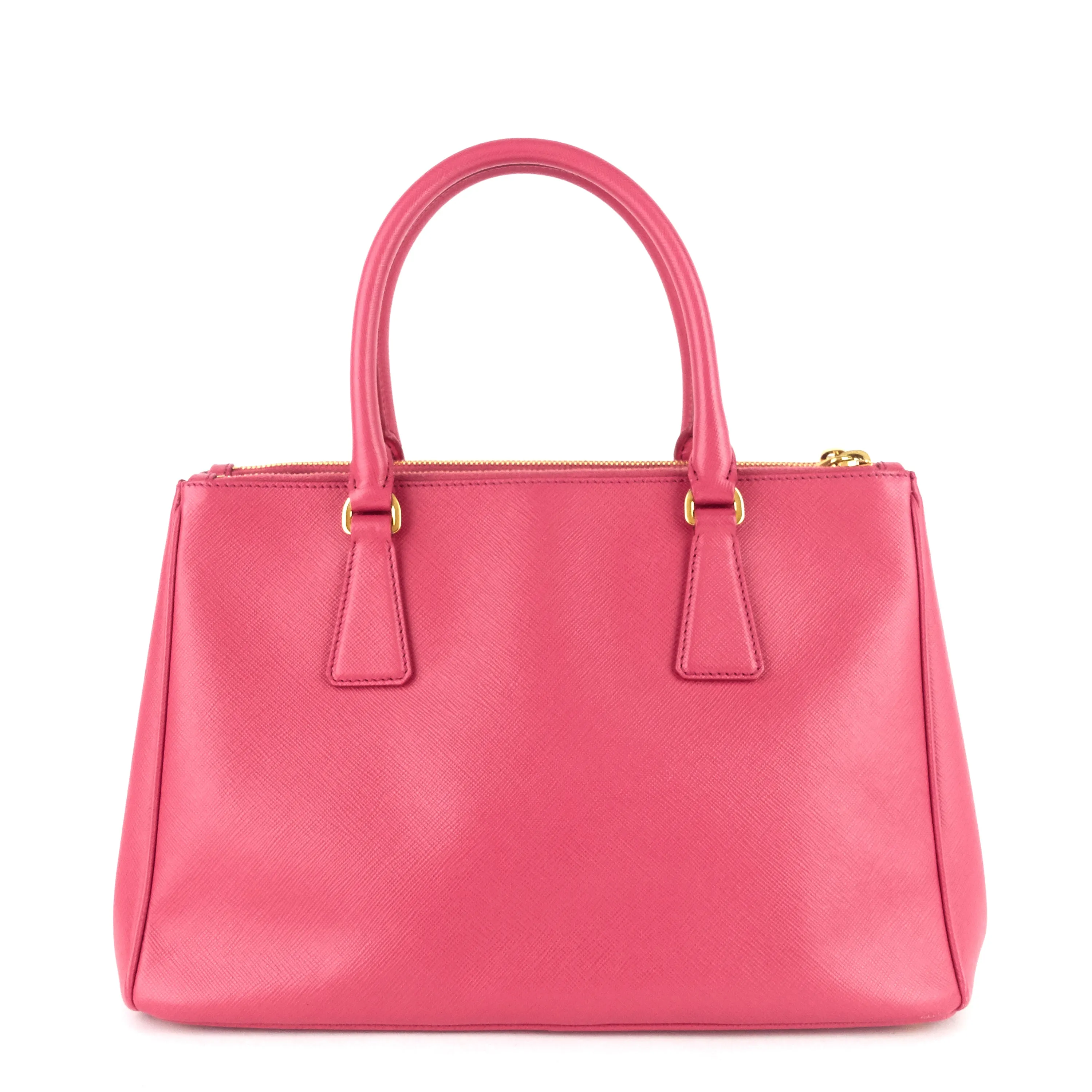 Double Zip Small Saffiano Lux Leather Tote Bag