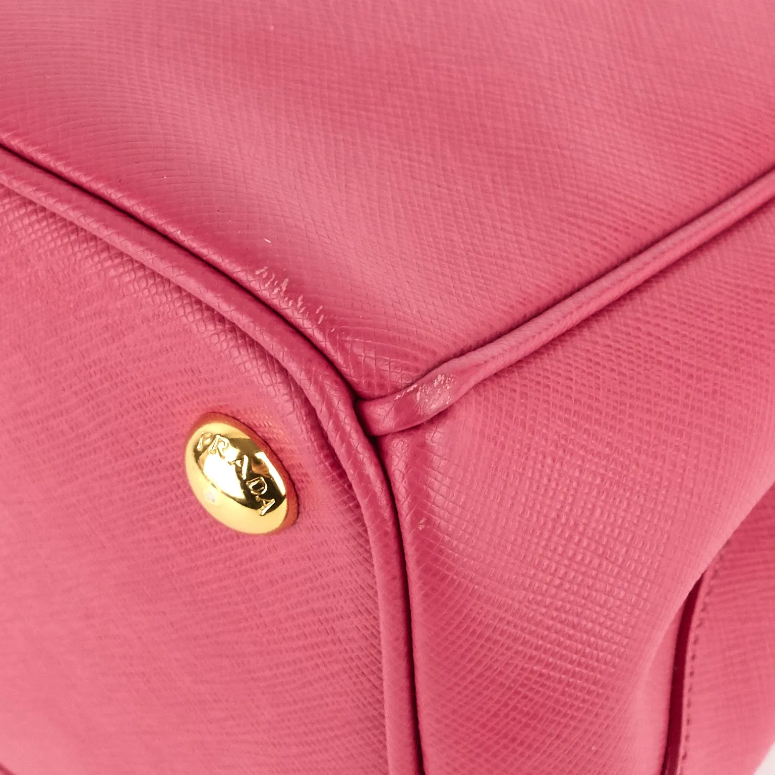 Double Zip Small Saffiano Lux Leather Tote Bag