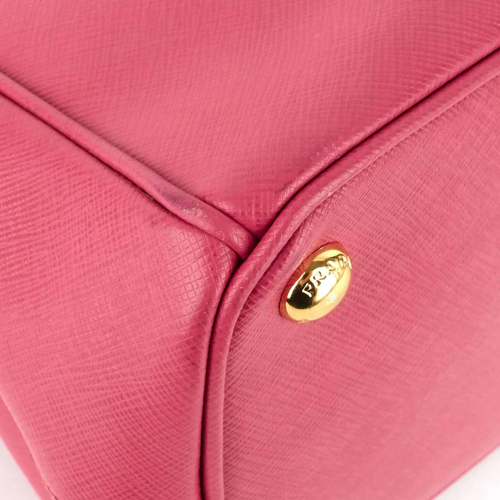 Double Zip Small Saffiano Lux Leather Tote Bag