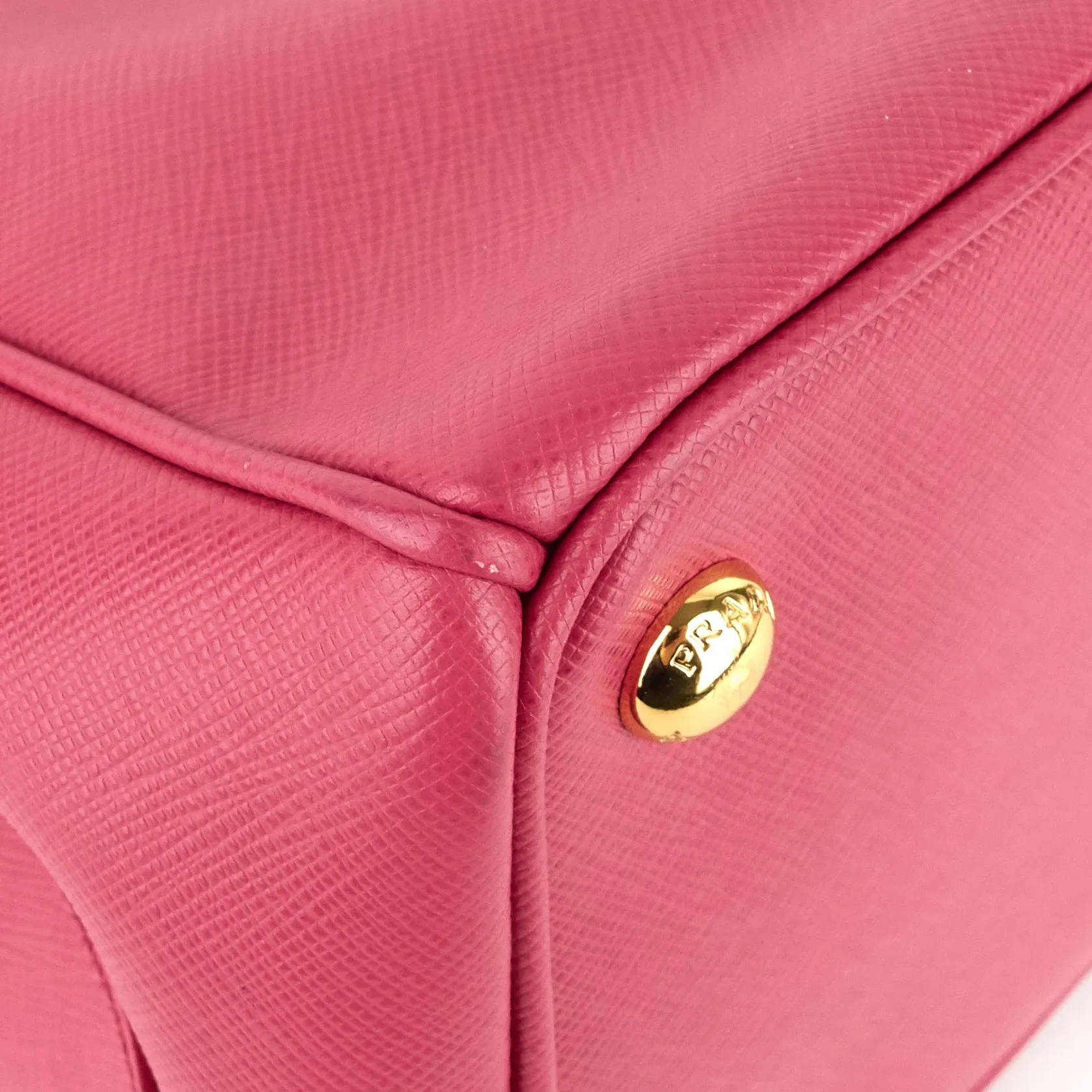 Double Zip Small Saffiano Lux Leather Tote Bag