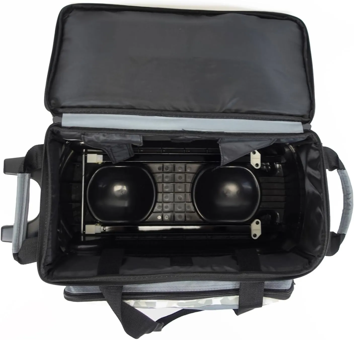 ELITE Deluxe 2 Ball Bowling Bag with 5" Smooth Wheels - Large Accessory Pocket, Shoe Compartment, 36" Extendable Handle