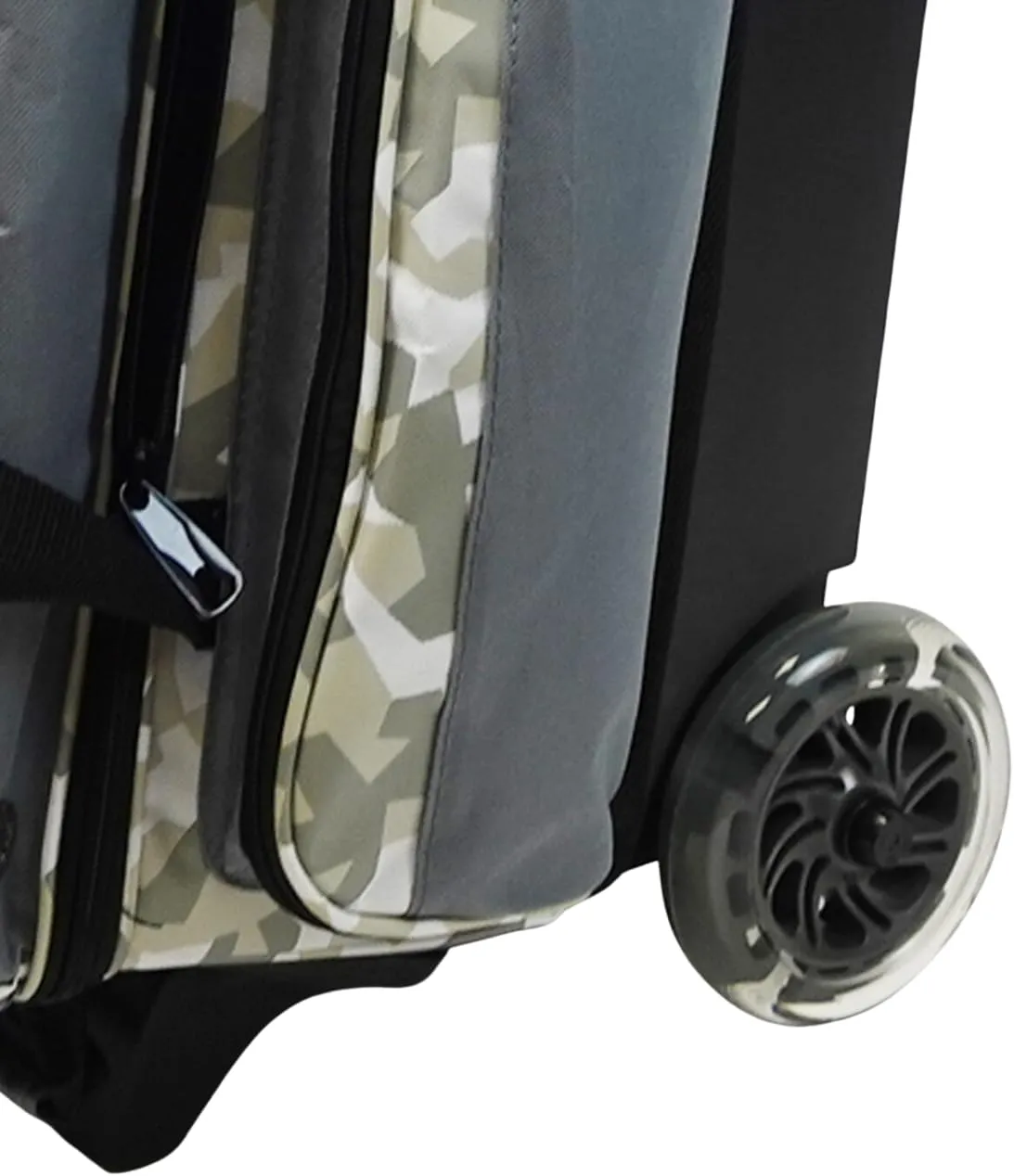 ELITE Deluxe 2 Ball Bowling Bag with 5" Smooth Wheels - Large Accessory Pocket, Shoe Compartment, 36" Extendable Handle