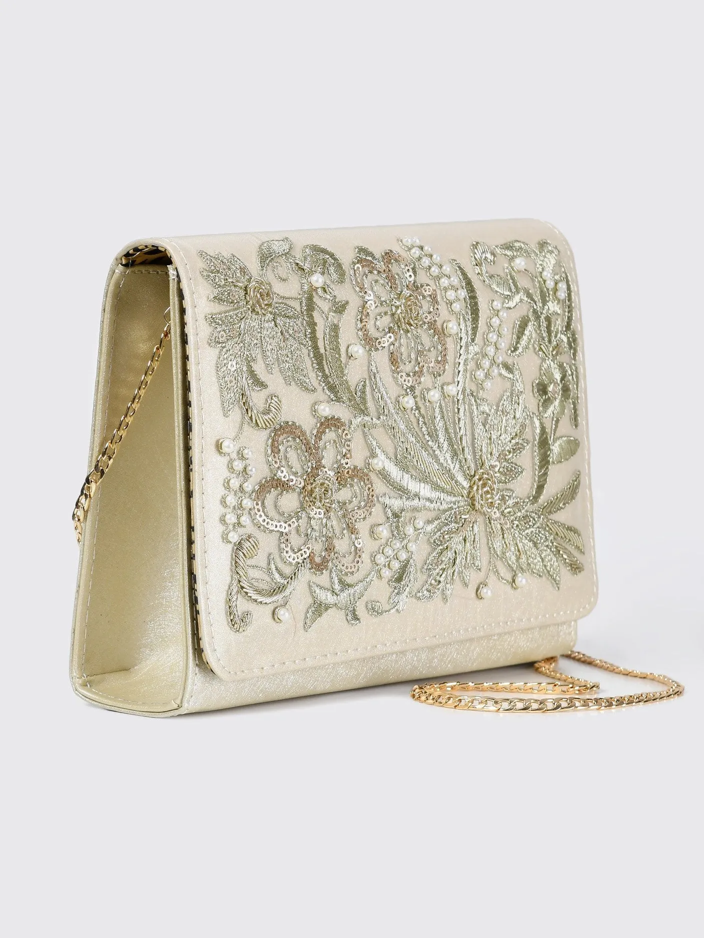 Embellished Glossy Clutch