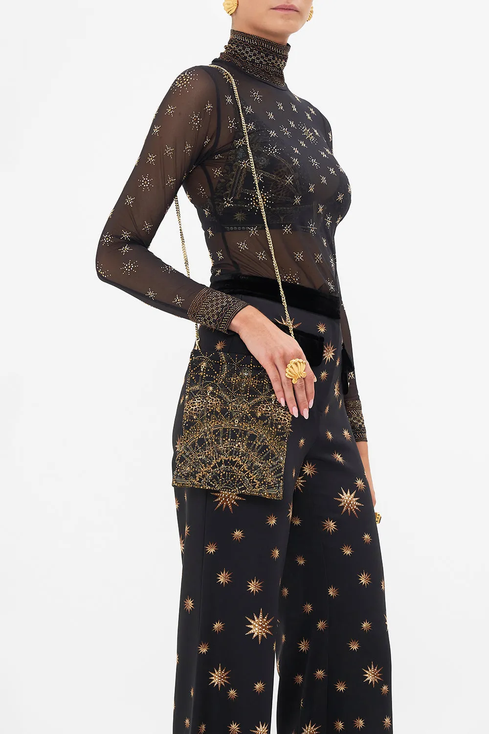 EMBELLISHED MINI TOTE MASKED AT MOONLIGHT