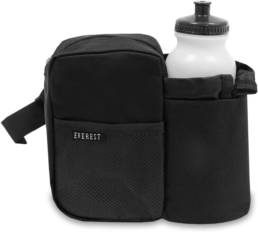 Everest Sports Bottle Waist Pack, Black, One Size