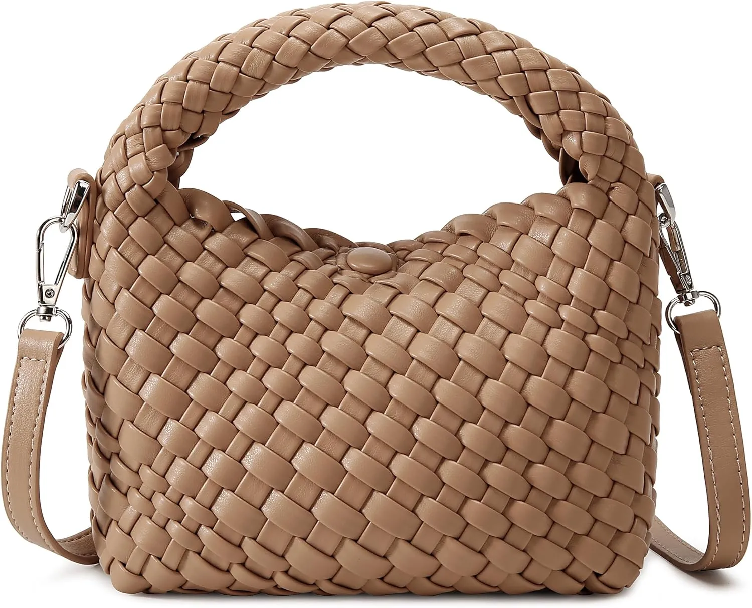 Fashion Small Woven Bag for Women, Handmade MINI HOBO Tote Bag Crossbody Handbag Travel Summer Beach Bag