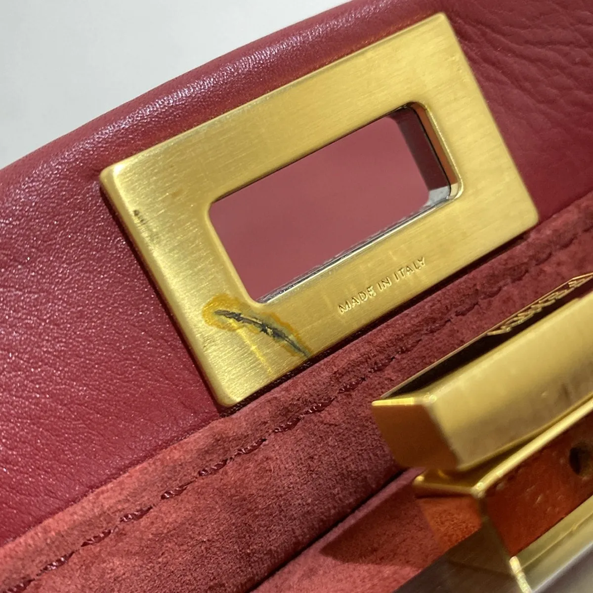 Fendi Red Peekaboo Small Bag