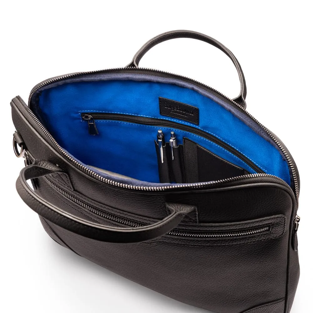 Fitzrovia Leather 16" Laptop Bag - Black