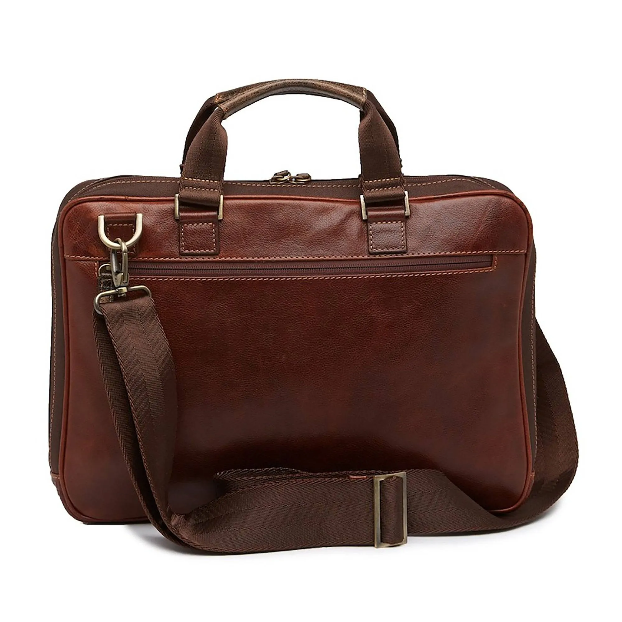 Garth Slim Leather Briefcase Zipster