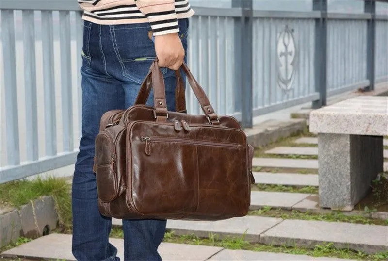 Genuine Leather Large Business Handheld Bag