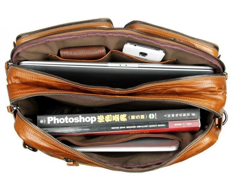 Genuine Leather Large Business Handheld Bag