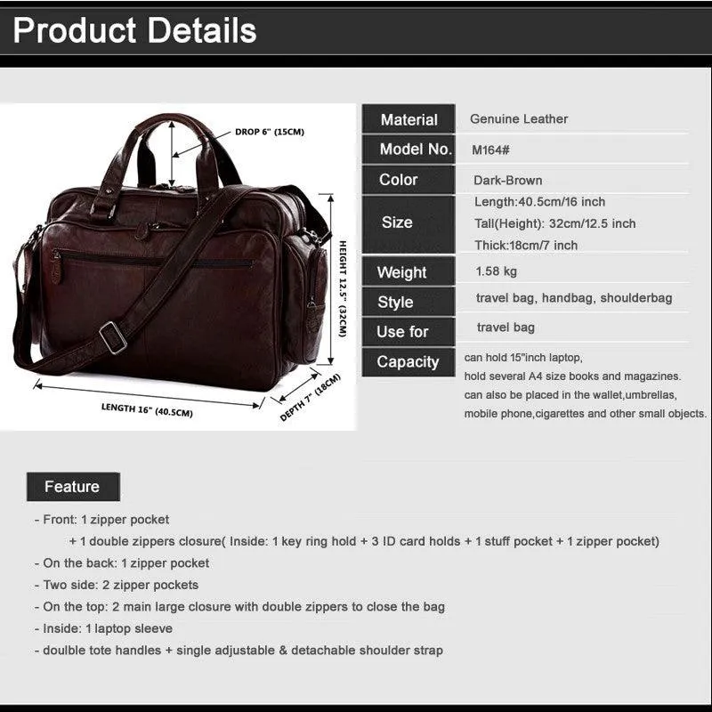 Genuine Leather Large Business Handheld Bag