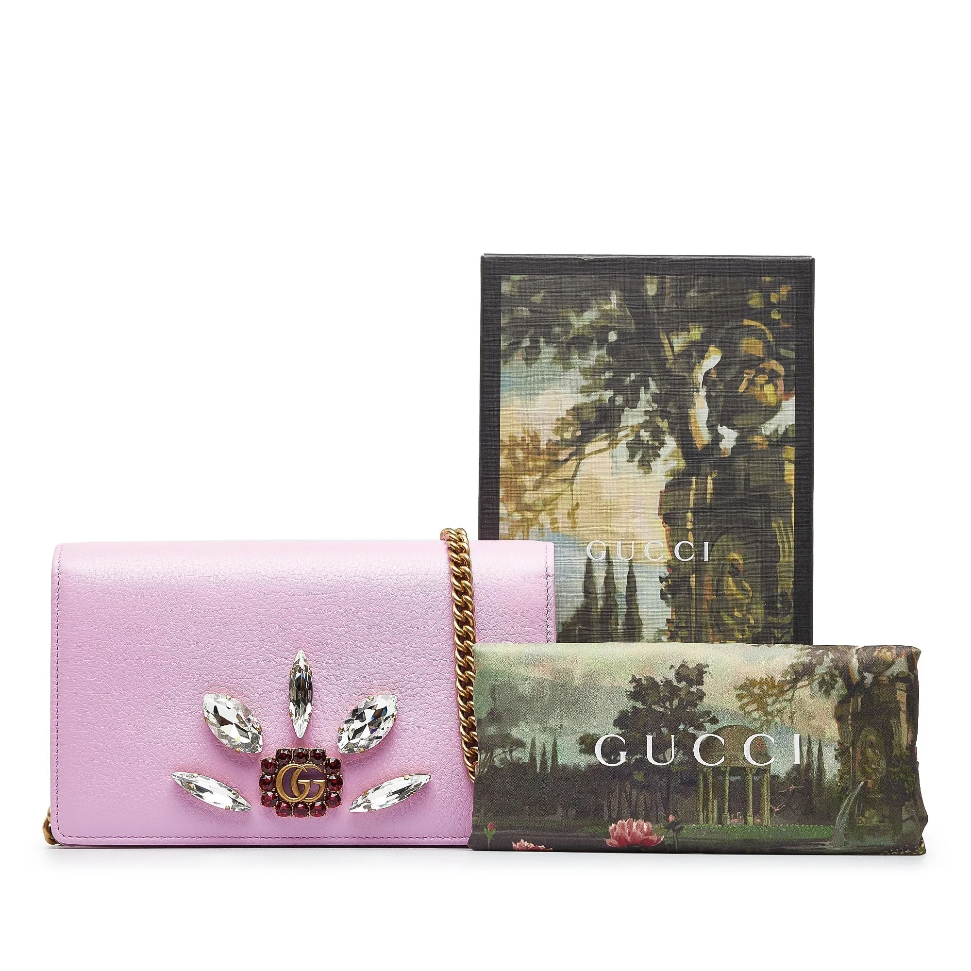 Gucci GG Marmont Embellished Wallet On Chain Crossbody Bag