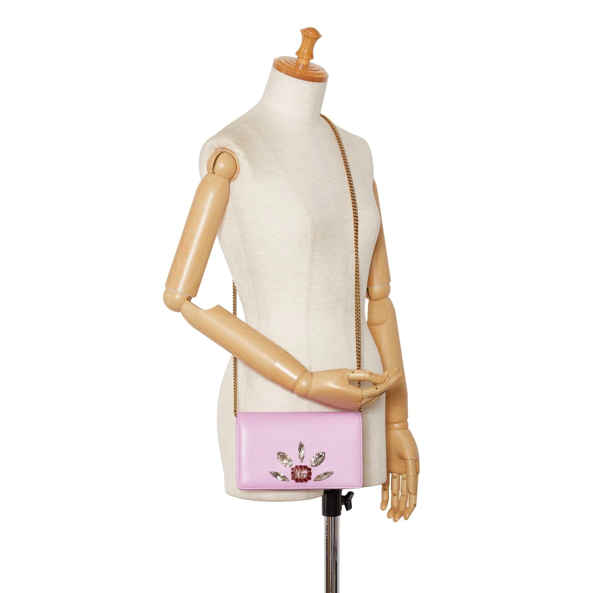 Gucci GG Marmont Embellished Wallet On Chain Crossbody Bag