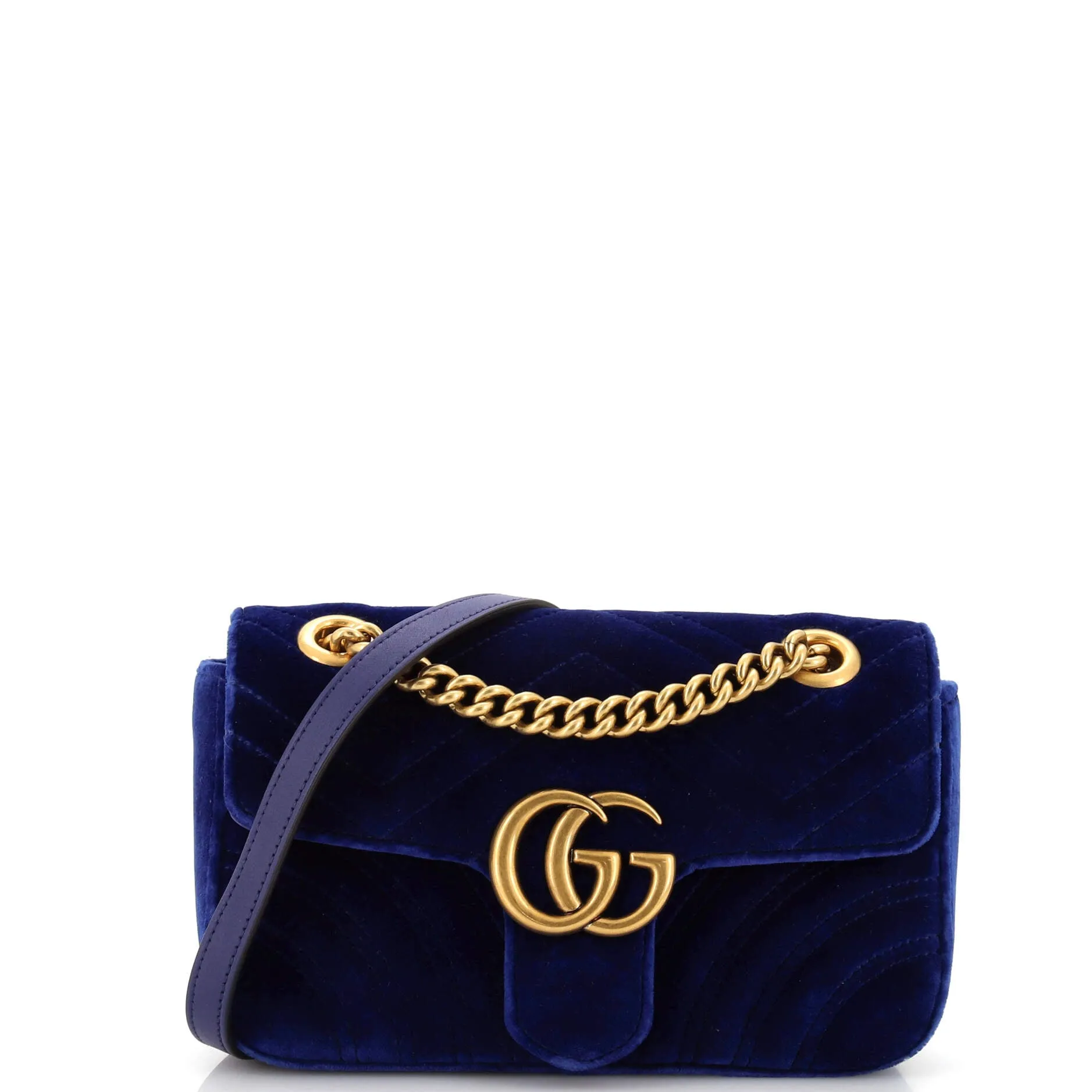GUCCI GG Marmont Flap Bag Matelasse Velvet Small
