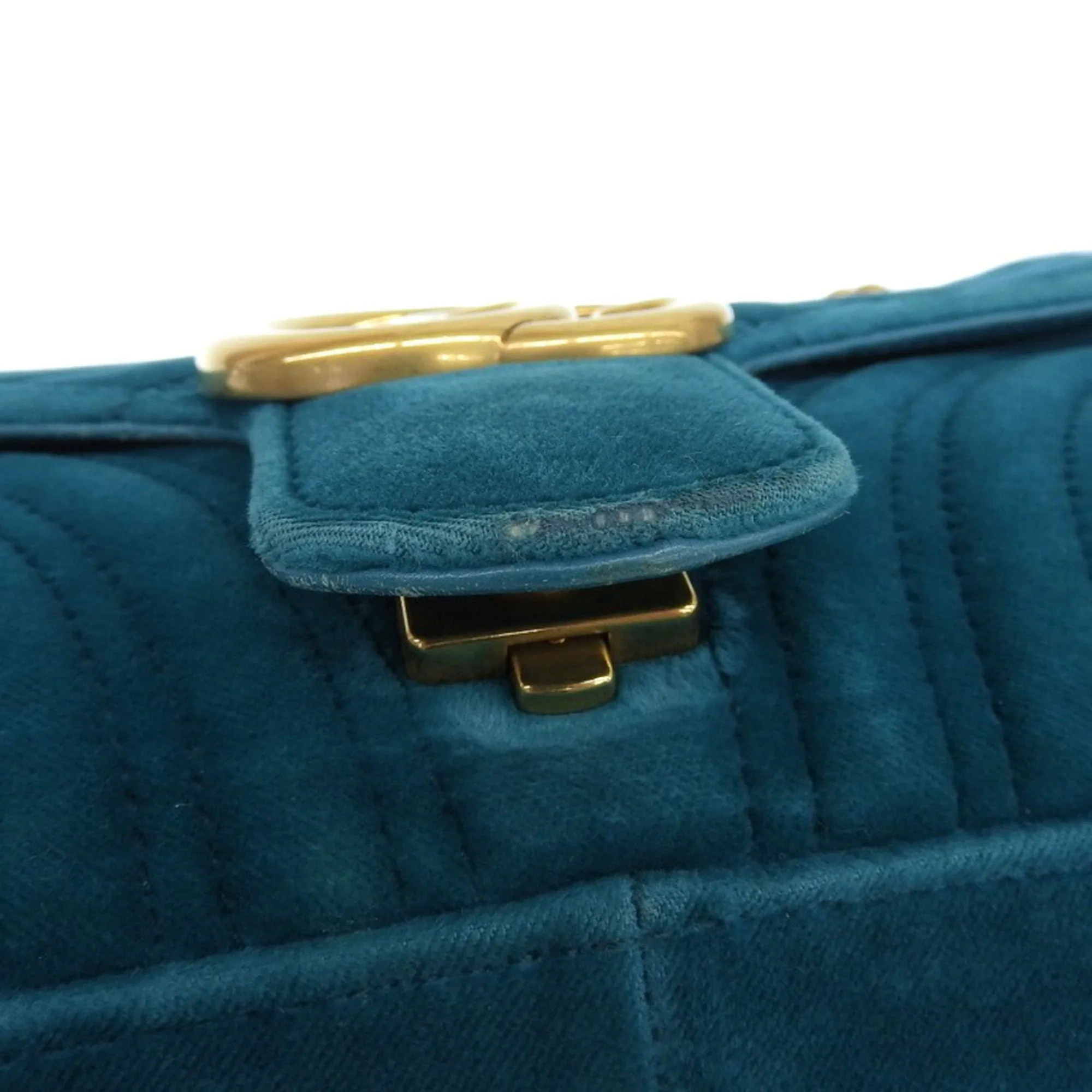 GUCCI GG Marmont Velvet Suede Buckskin Heart Chain Shoulder Bag 443497 591693