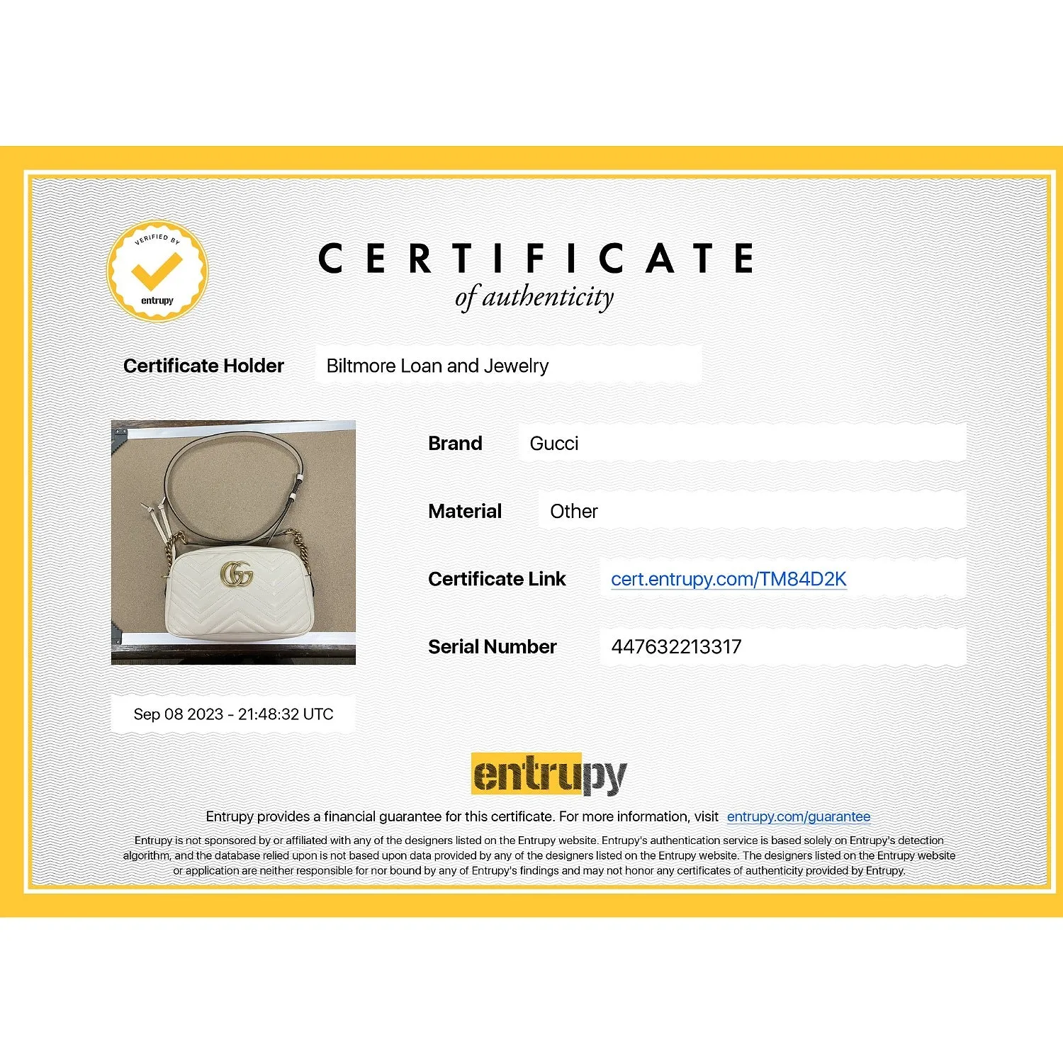 Gucci White Small GG Marmont Shoulder Bag