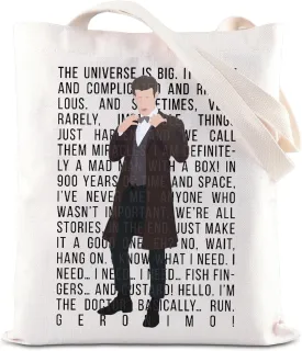 JNIAP Dr Tote Bag Eleventh Doctor Gift Doctor TV Show Inspire Grocery Shopping Shoulder Handbag