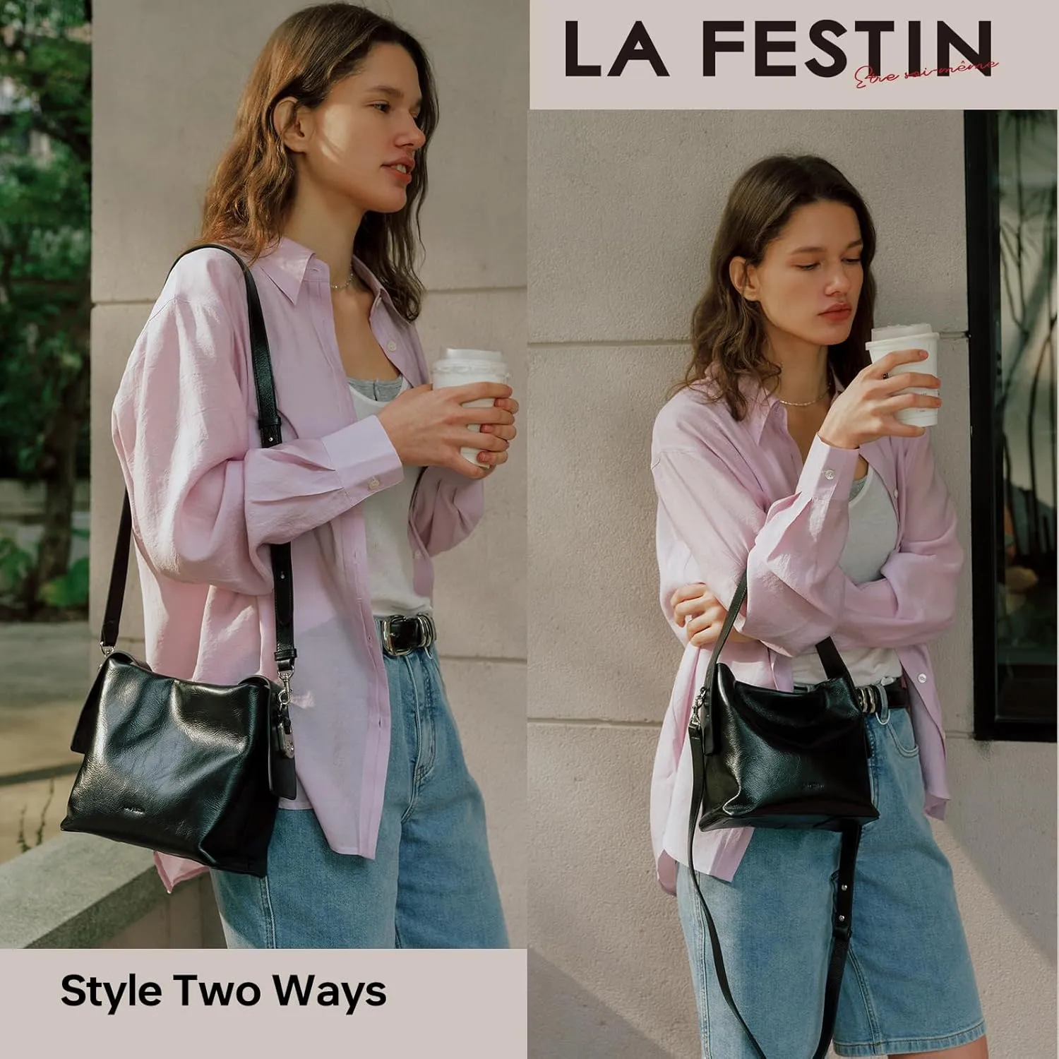 LA FESTIN Small Purse Leather Handbags for Women: Shoulder Crossbody Bag - Handbag with Strap