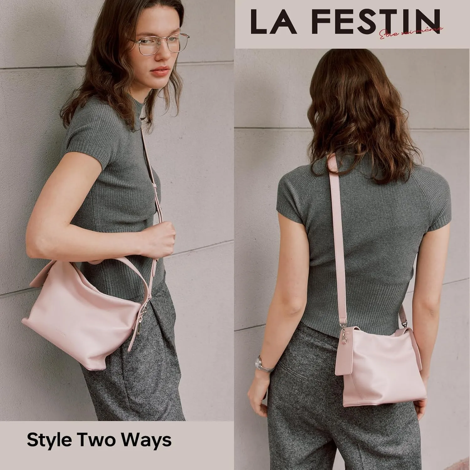 LA FESTIN Small Purse Leather Handbags for Women: Shoulder Crossbody Bag - Handbag with Strap