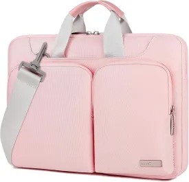 Lacdo 360 Protective Laptop Shoulder Bag for 13 inch New MacBook Air M4 A3240 2025, M3 A3113, M2 A2681, M1 A2337 A2179 A1932 2024-2018 | 13 inch MacBook Pro M2 M1 A2338 A2251 A2289 Computer Bag, Pink