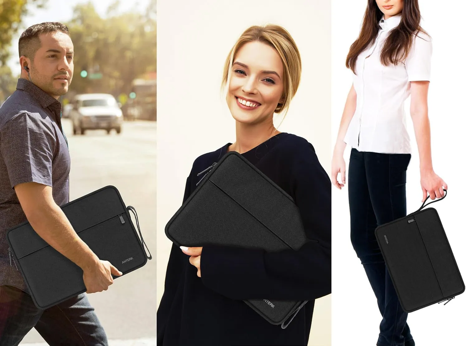 Laptop Sleeve 14 Inch, Water Resistant Traveling Computer Cover with Handle, Shockproof Protective Carrying Laptop Case Compatible for 14 Inch MacBook Air/Pro, HP, Dell, Asus, Lenovo, Black