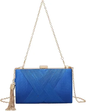 LETODE Women's Elegant Tassel Pendant Silk Evening Bag Clutch Purse for Bride Wedding Prom Night Out Party