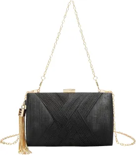 LETODE Women's Elegant Tassel Pendant Silk Evening Bag Clutch Purse for Bride Wedding Prom Night Out Party