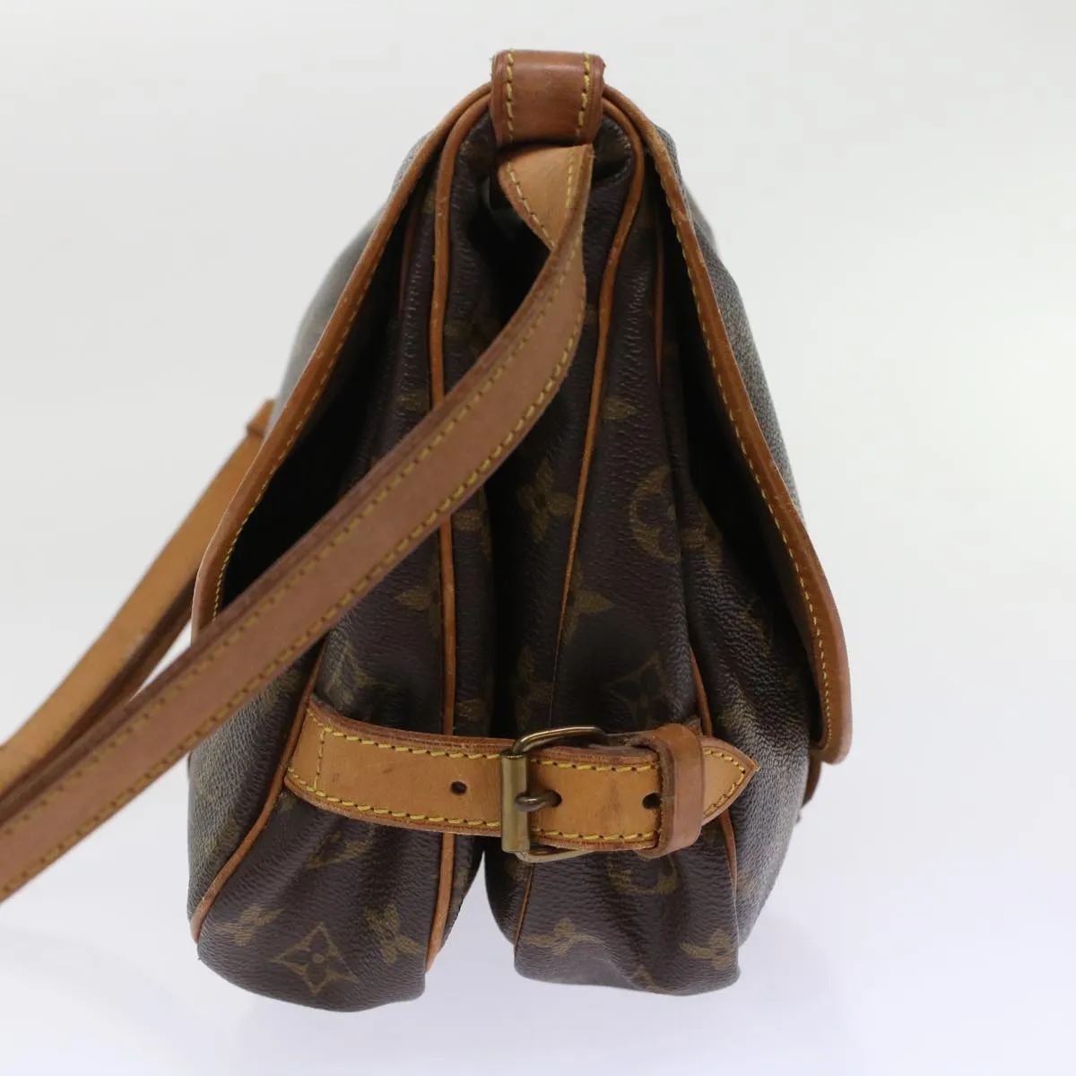 LOUIS VUITTON Monogram Saumur 30 Shoulder Bag M42256 LV Auth 49331