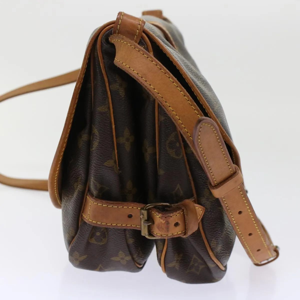 LOUIS VUITTON Monogram Saumur 30 Shoulder Bag M42256 LV Auth 49331