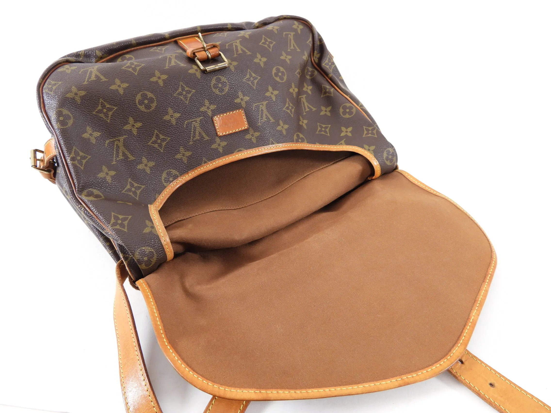 Louis Vuitton Vintage Monogram Saumur 35 Double Satchel Bag
