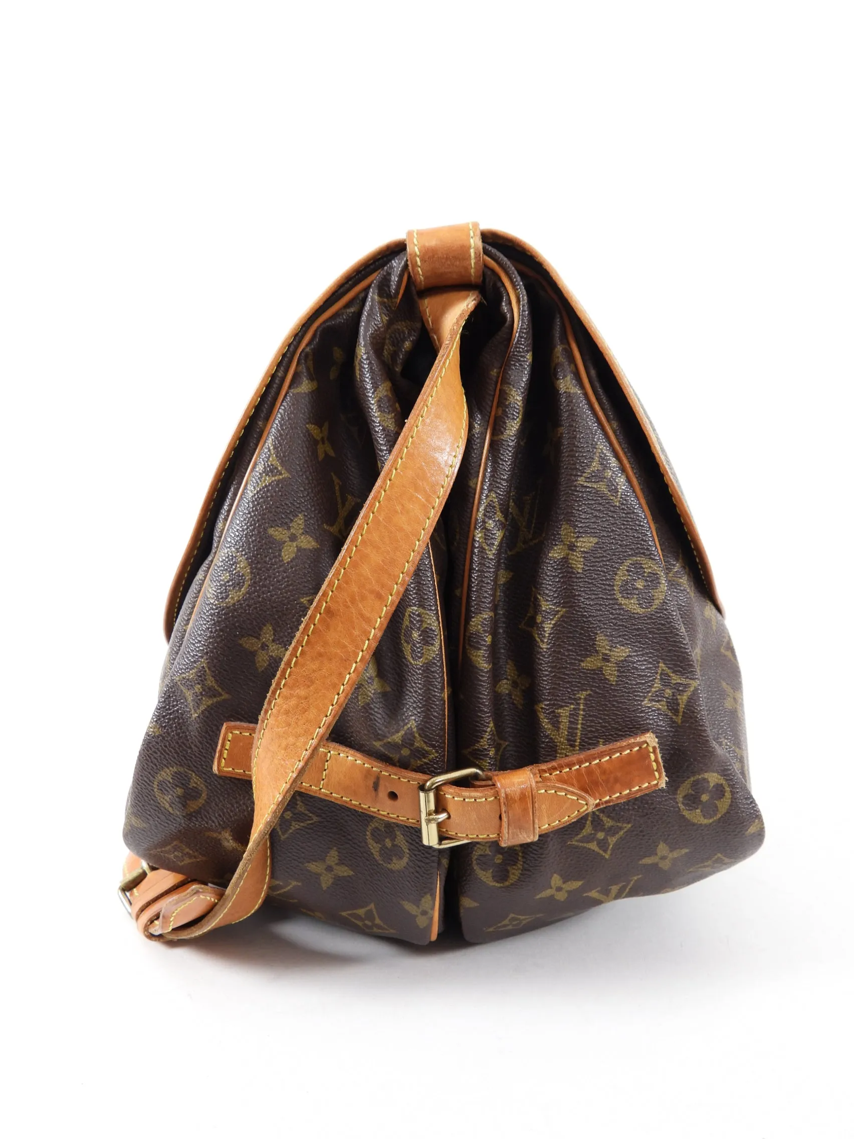 Louis Vuitton Vintage Monogram Saumur 35 Double Satchel Bag