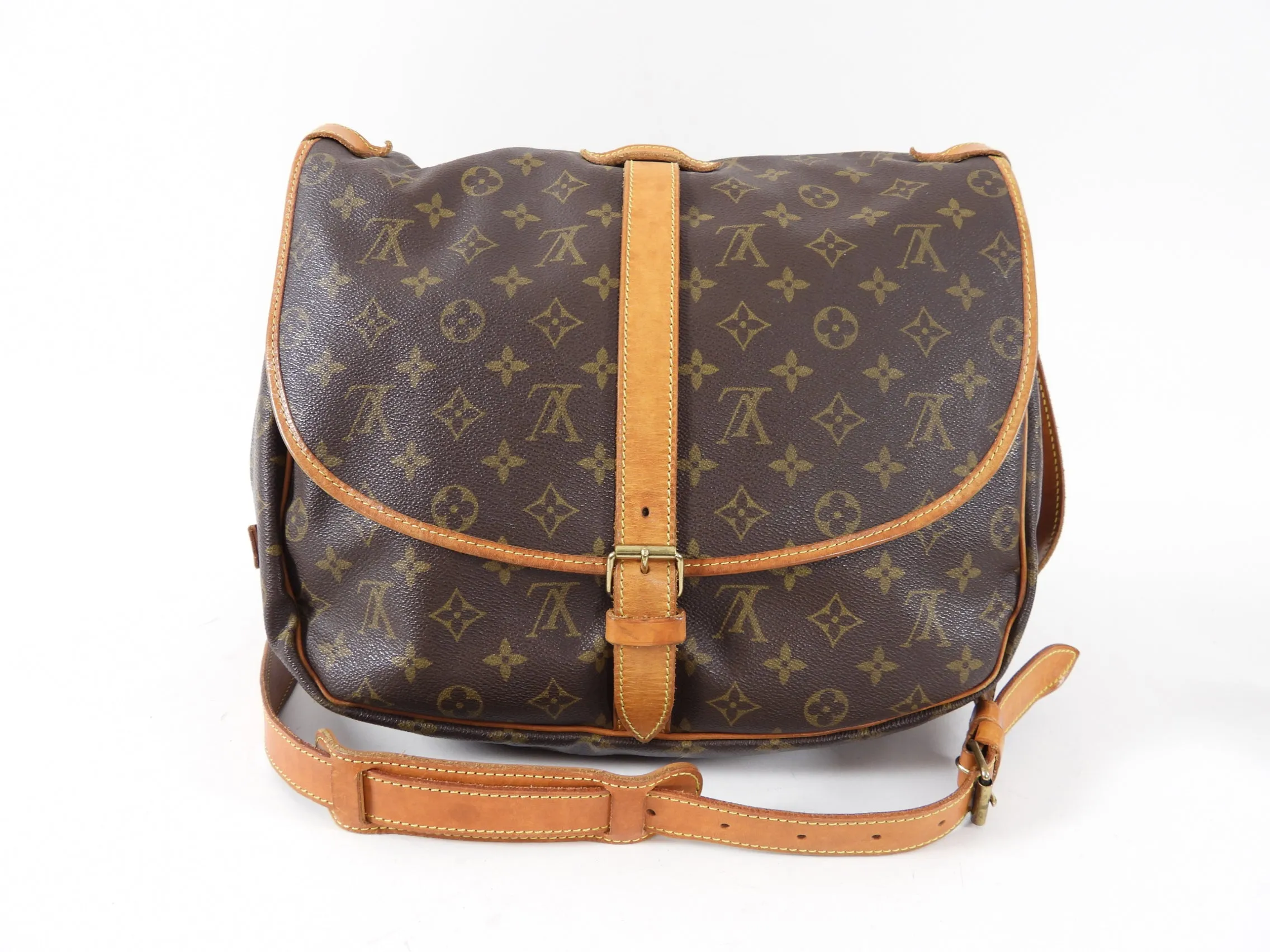 Louis Vuitton Vintage Monogram Saumur 35 Double Satchel Bag