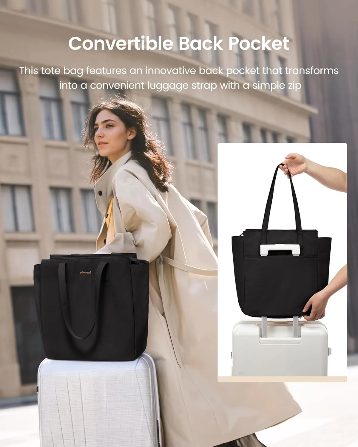 LOVEVOOK Tote Bag For Women, Large Work Tote with Zipper, Travel Shoulder Handbag, Carry on Bag for Teacher Nurse Gym