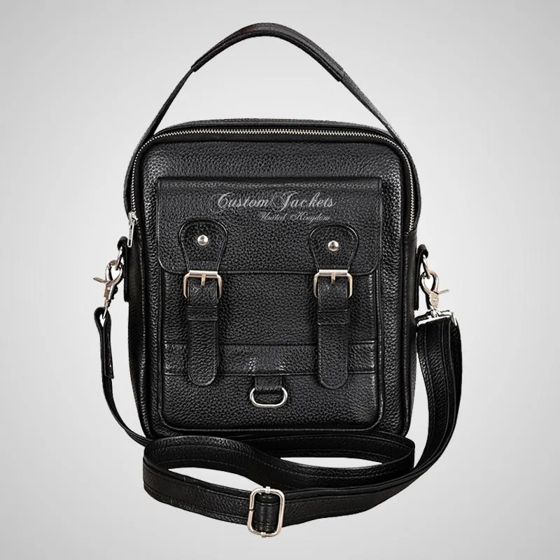 Mens Leather Reporter Bag Small Crossbody Messenger Bag