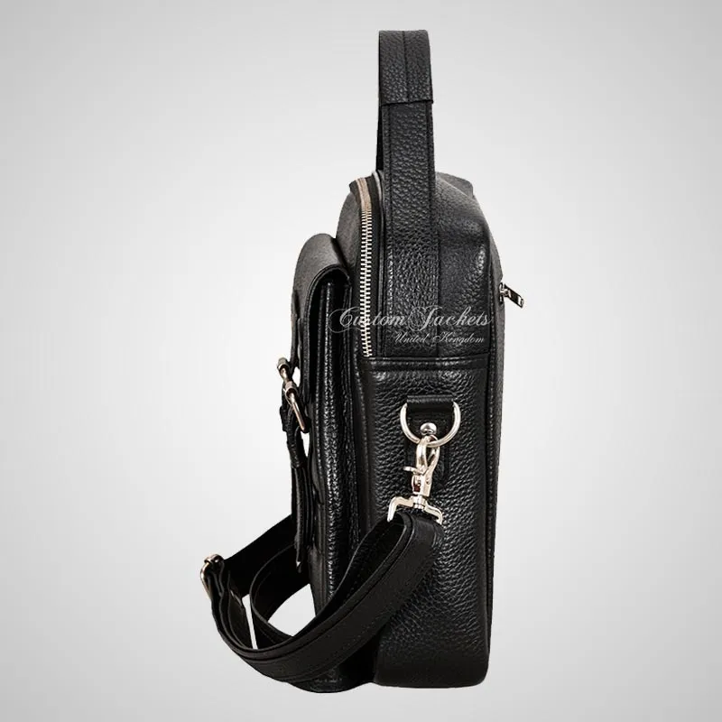 Mens Leather Reporter Bag Small Crossbody Messenger Bag