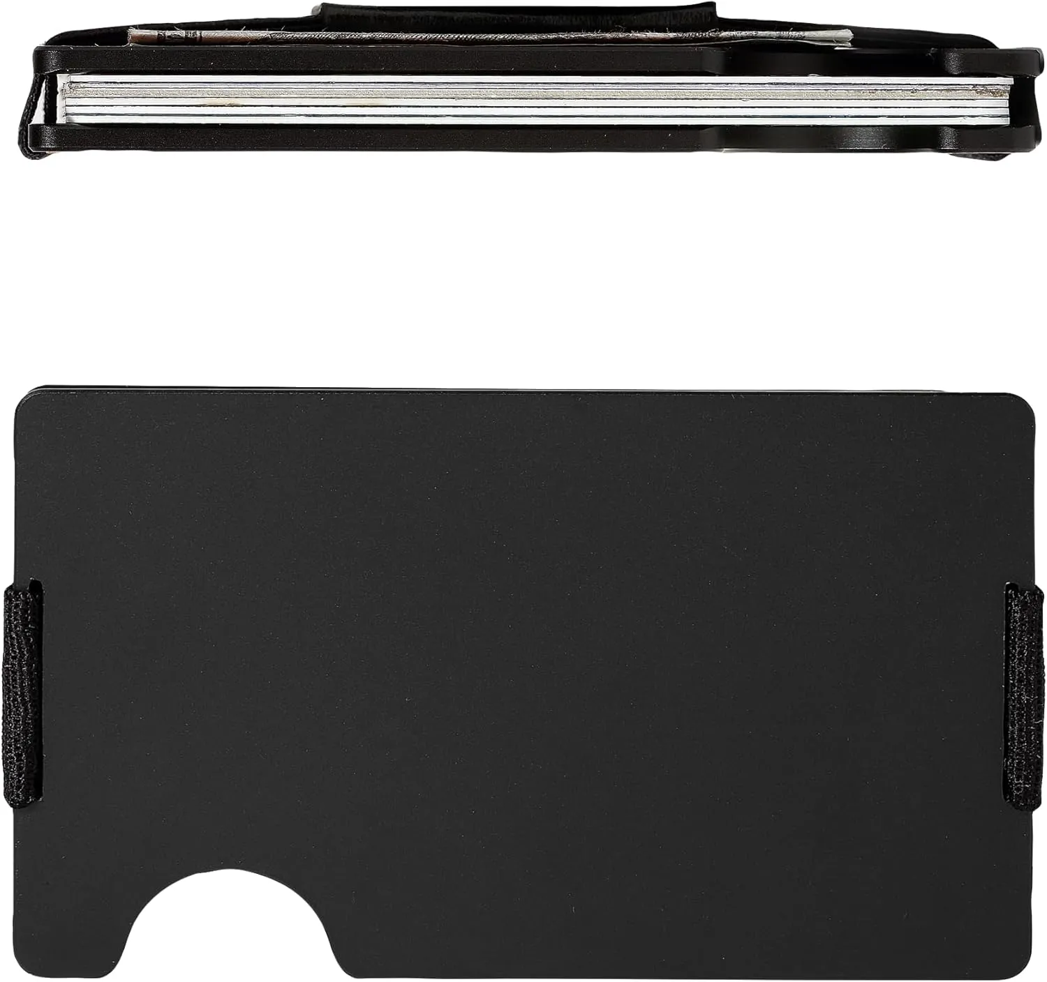 Minimalist Carbon Fiber Wallet for Men, Money Clip Cash Strap Wallet, RFID Blocking Metal Wallet Aluminum Card Holder,Front Pocket Wallet