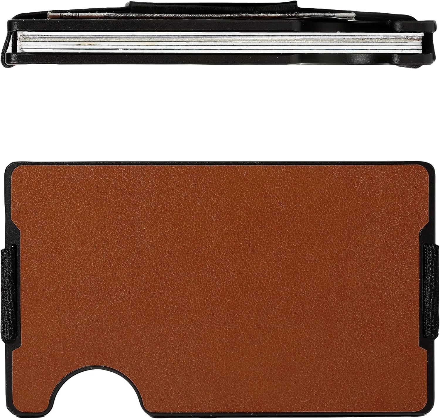 Minimalist Carbon Fiber Wallet for Men, Money Clip Cash Strap Wallet, RFID Blocking Metal Wallet Aluminum Card Holder,Front Pocket Wallet