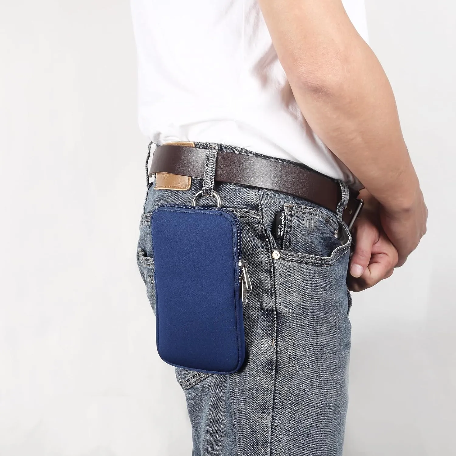 Neoprene Phone Sleeve Zipper Cell Phone Pouch Bag Belt Loop Case Compatible for iPhone 16 Pro Max/Galaxy S25 Ultra / S24 FE / A16 A35 / Pixel 9 Pro XL/BLU View 5 / OnePlus 13 13R / TCL 50 XE
