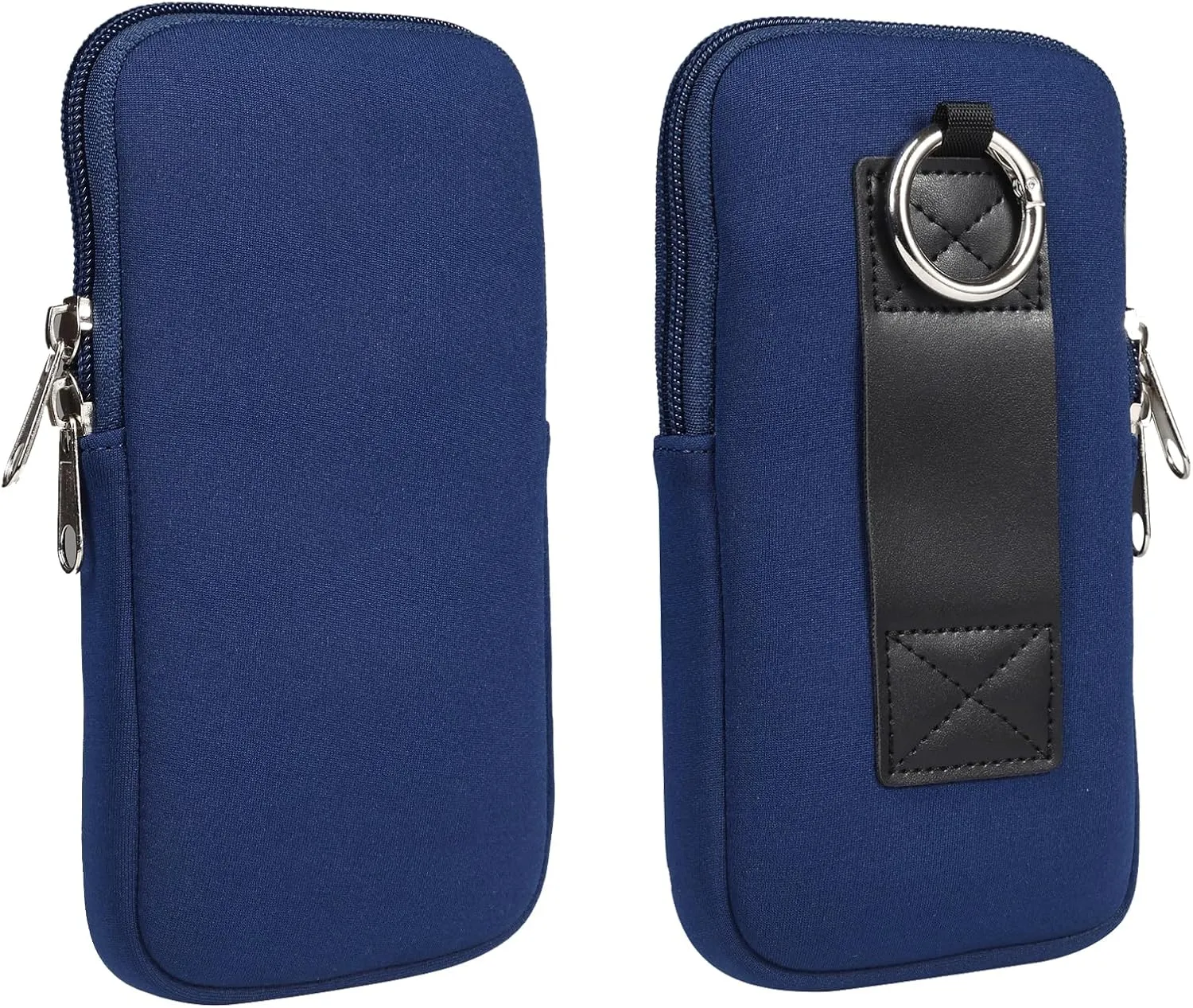 Neoprene Phone Sleeve Zipper Cell Phone Pouch Bag Belt Loop Case Compatible for iPhone 16 Pro Max/Galaxy S25 Ultra / S24 FE / A16 A35 / Pixel 9 Pro XL/BLU View 5 / OnePlus 13 13R / TCL 50 XE