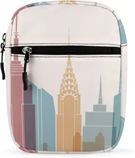 New York City Skyline Silhouette Mini Crossbody Bag Shoulder Bag Small Messenger Bag Unisex