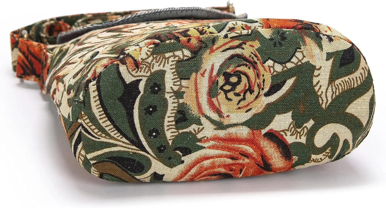 OPQRSTU Women's Retro Small Size Canvas Shoulder Bag Hippie Boho Crossbody Handbag